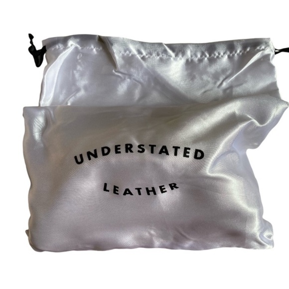 New Understated Leather clamshell clutch Vegan Leather handbag/Crossbody ivory - Picture 15 of 16